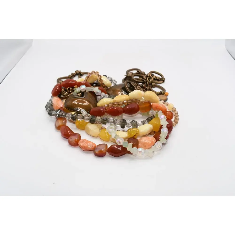 Chico’s Multi Strand Beaded Chain Belt Enamel Accents 49” Statement